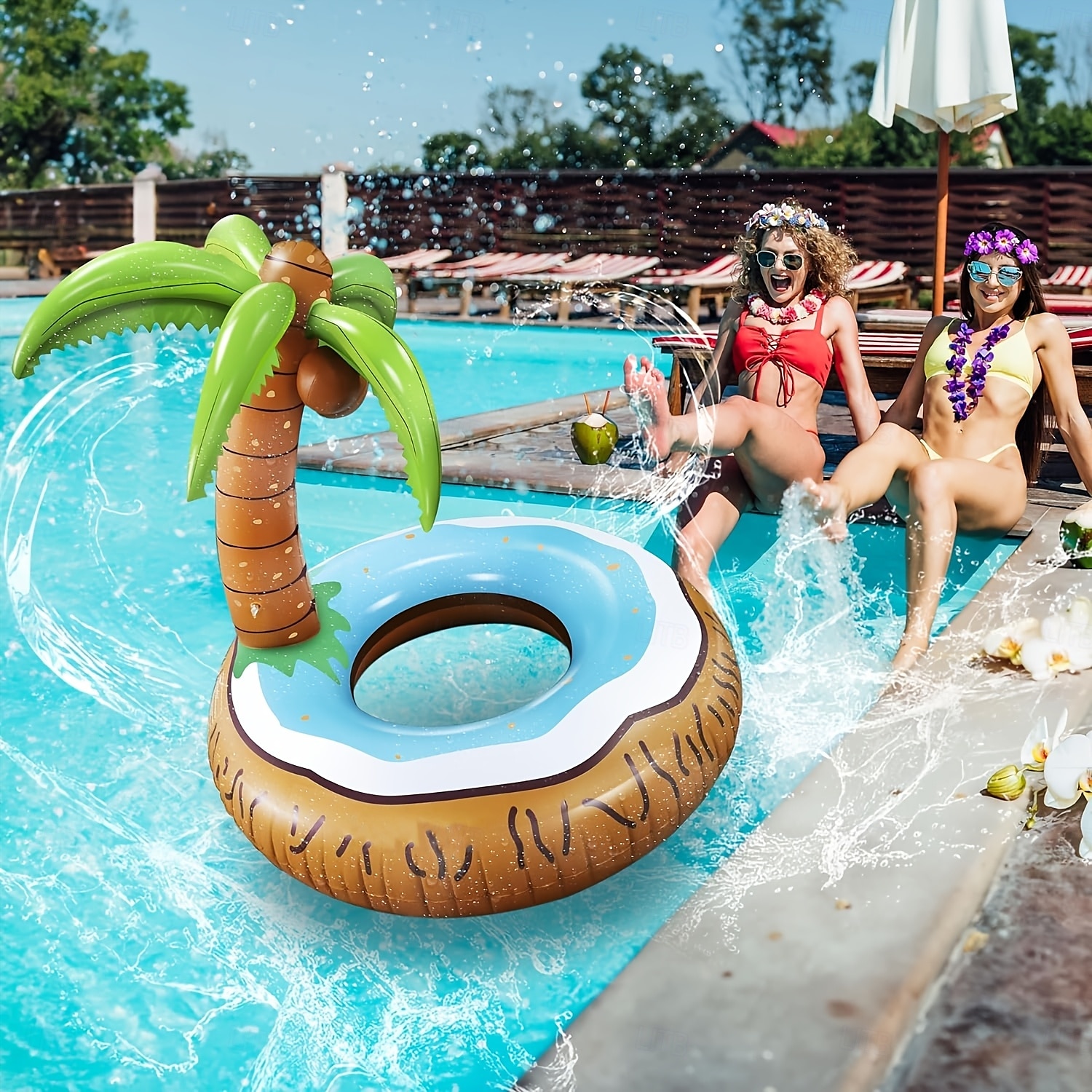 Unique Inflatable Pool Floats for Adult Coconut Pool Floaties for Adults Tiki Palm Tree Pool Float Big Tropical Pool Floats Hawaiian Luau Pool Party Decoration 2025 - $72.99 –P1
