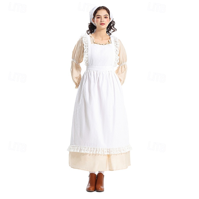 250. výročí USA 19. století Divoký západ Prairie šaty Pioneer Girl Koloniální Průkopník Revoluční válka Maškarní kostým Dámské předvečer Všech svatých Karneval 4. července Dospělí Šaty Zástěra 2026 - $60.99 –P6