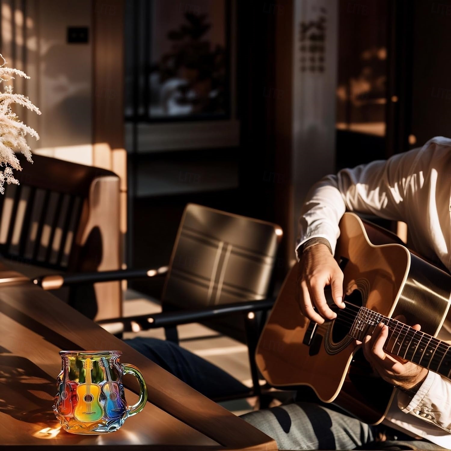 bemalte Buchtasse 300ml/10oz Gitarren-Kaffeetasse Buch-Kaffeetasse einzigartige bunte Glasbücher Stapel-Kaffeetasse Sammlung Geschenk 2025 - $23.99 –P10