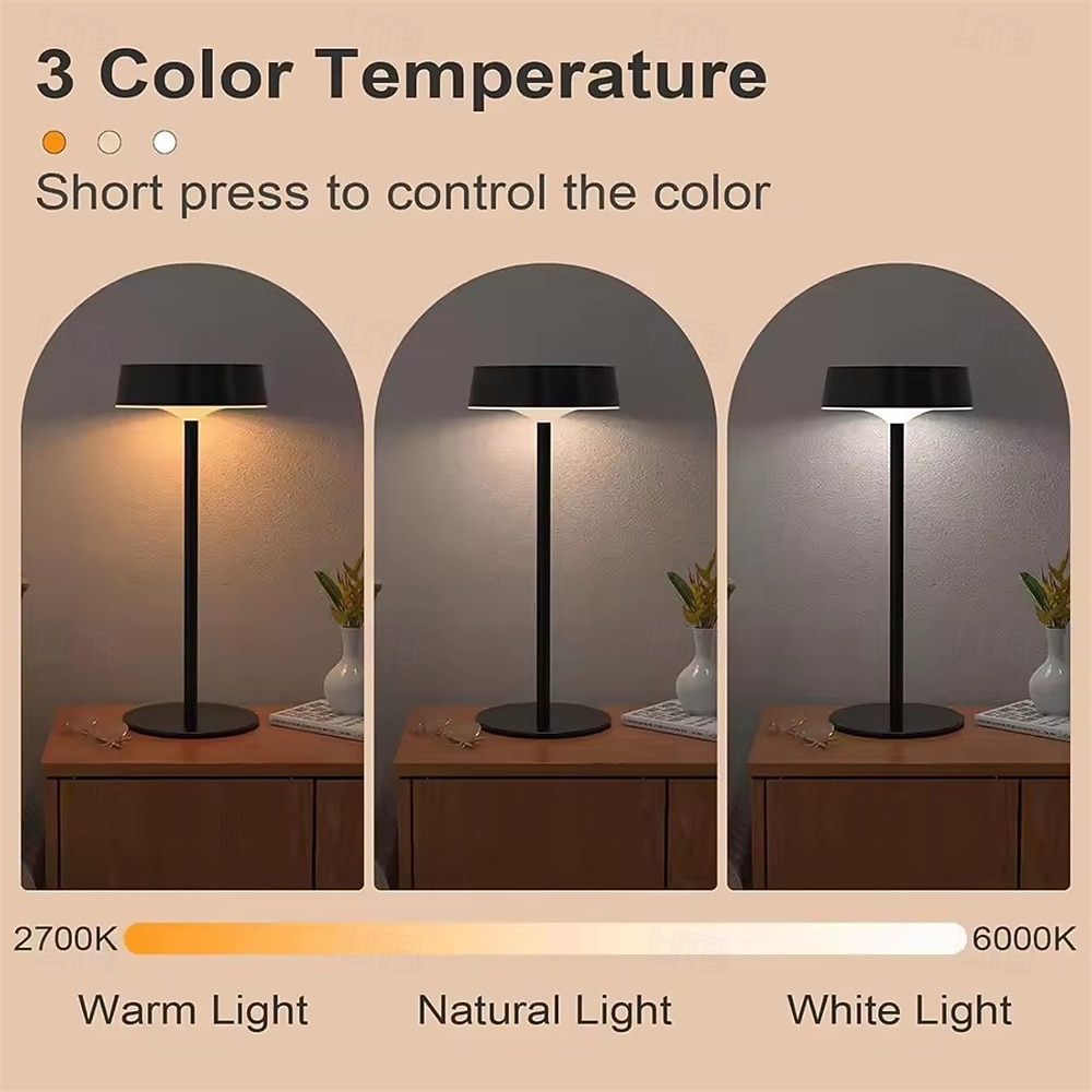 Outdoor Indoor  USB Solar Table Lamps Waterproof Cordless Desk Lamps Rechargeable Dimmable with 3 Color Temperature Small Touch Lamp  1PC 2026 - $34.99 –P6
