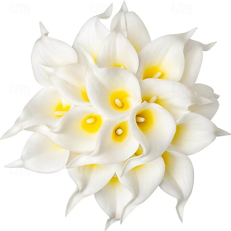 20 svazků umělých stonků lilií, kala a lotosových květů v 18 barvách, realistické umělé květiny na Valentýna, Den matek, svatební kytice, fotografické rekvizity, venkovní a vnitřní dekorace 2026 - $23.99 –P13