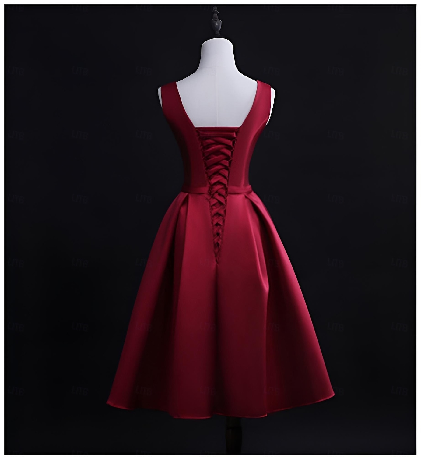 Vintage 1950s Pequeño vestido blanco Vestido hasta la rodilla Nupcial Color  sólido Corte A Escote en, image size:1383x1500