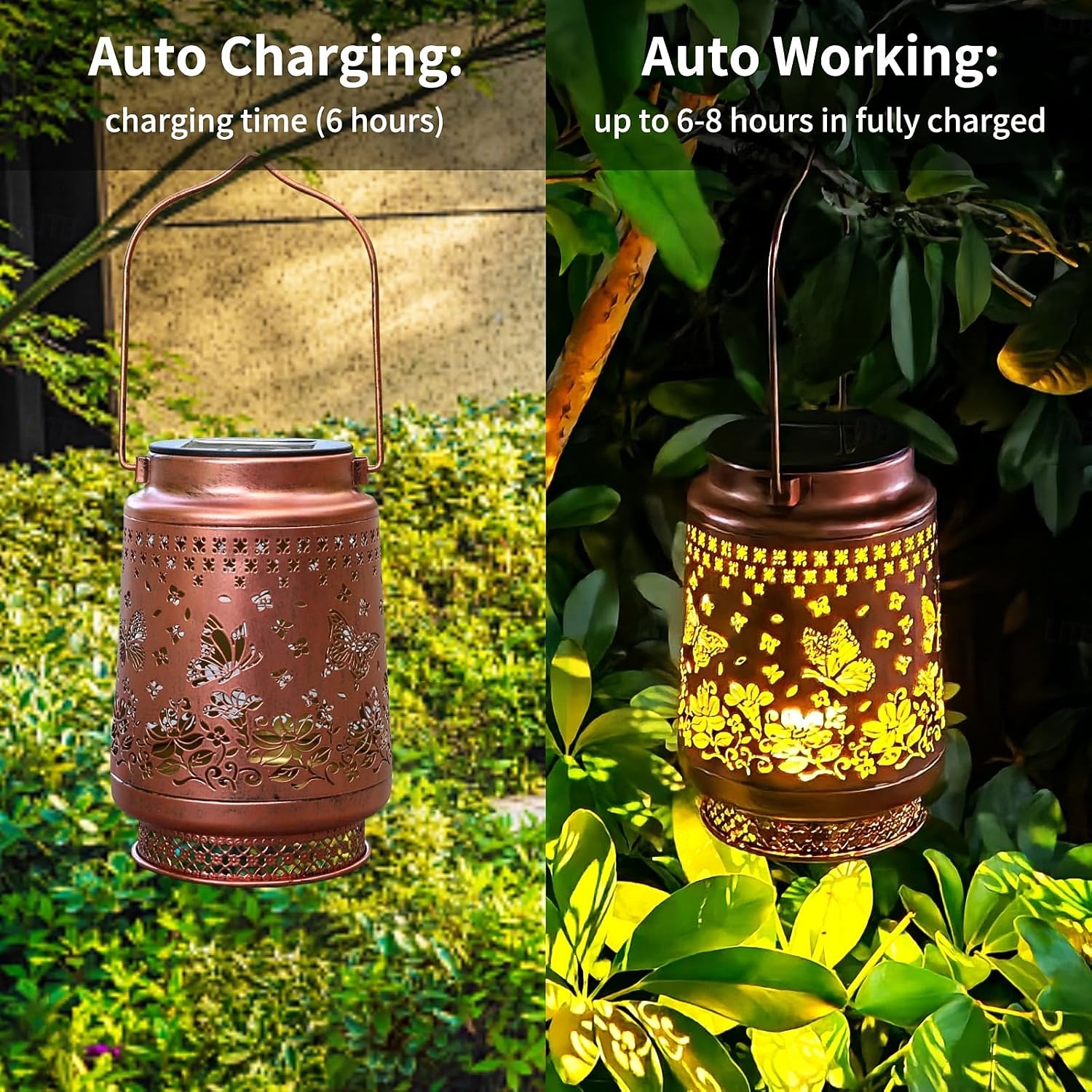 1 Pc Outdoor Waterproof Solar Hummingbird Butterfly Metal Projection Lantern Courtyard Garden Path Lawn Terrace Atmosphere Decorative Light 2026 - $23.99 –P8