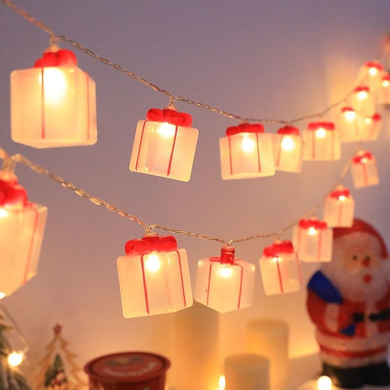 1 db 3m-20leds karácsonyi ajándékdoboz fényfüzér aaa elemdoboz usb kettős célú beltéri és kültéri éttermi parti fesztivál hangulatú dekoratív fényfüzér 2025 - $14.49 –P4