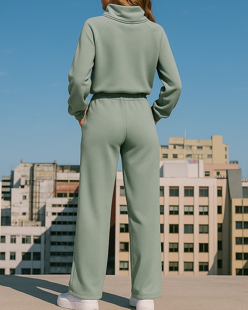 Damskie Dres Spodnie dresowe Bluza z kapturem Ściągana na sznurek Kieszeń Solidne kolory Zestawy odzież Jesień / Zima Czarny Zielony Piesze wycieczki Trening Obuwie sportowe Odporność na wiatr Lekki 2026 - $39.99 –P2