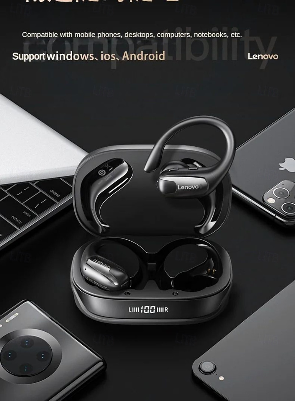 NEW Lenovo EA305 TWS Sports Earphones Bluetooth 5.4 Dual Mode Wireless Earphones Waterproof HiFi Stereo Noise Cancelling Earbuds 2025 - $33.99 –P11