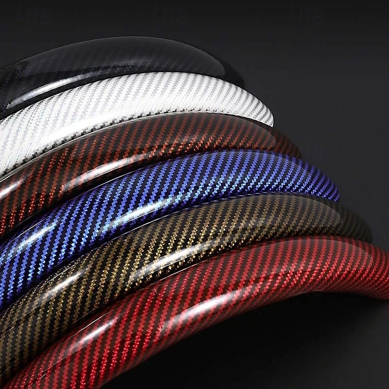 Funda antideslizante de silicona y fibra de carbono para volante de coche, ajuste universal, elegante, antideslizante, con agarre suave, para la decoración interior del coche y un cómodo accesorio de conducción. 2026 - $19.99 –P11