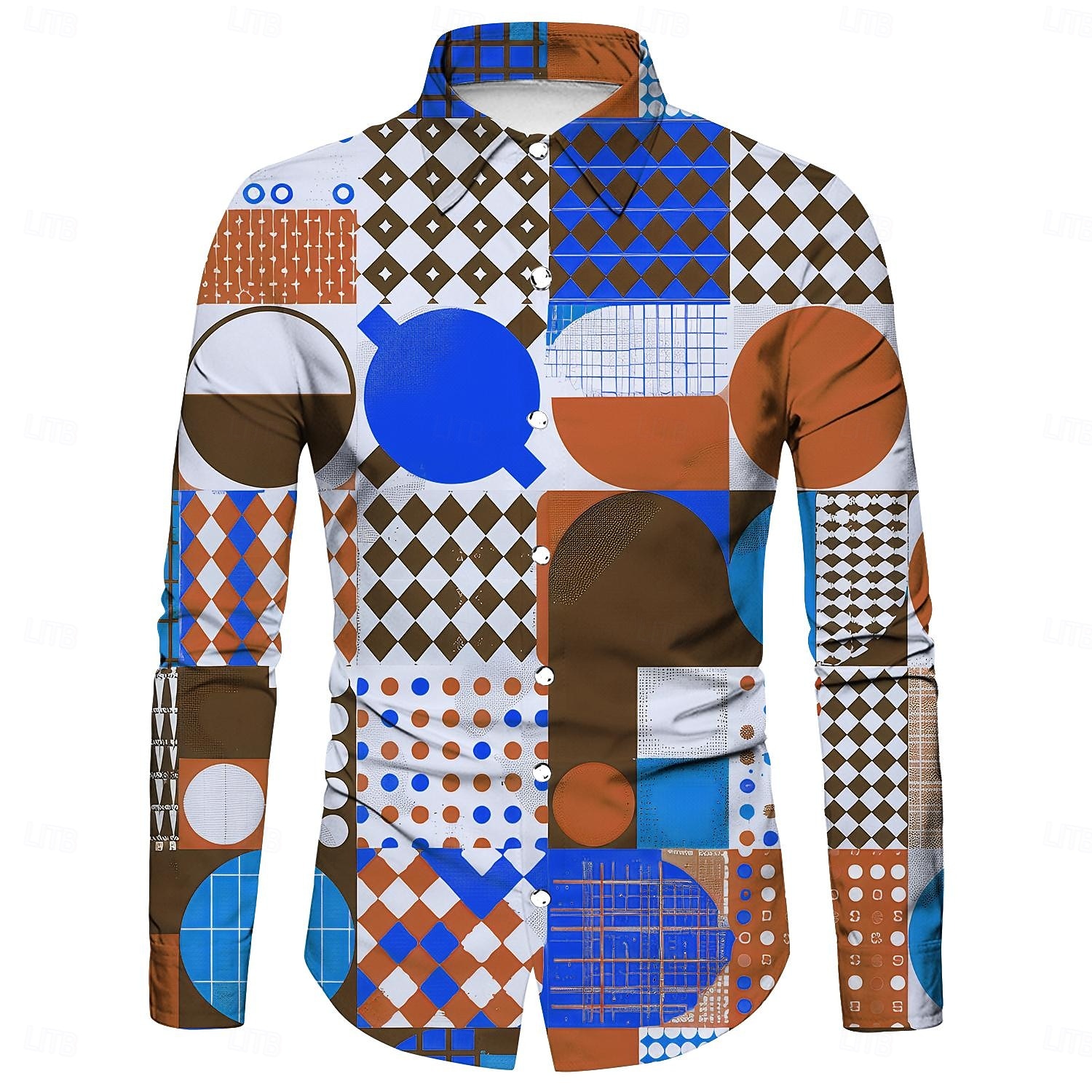 Retro Antiguo Años 70 Camisas Disco Geométrico Psicodélico Hombre Víspera de Todos los Santos Carnaval Festival de Música Desfile del orgullo Fiesta temática retro Adulto Camisas 2025 - $23.99 –P2
