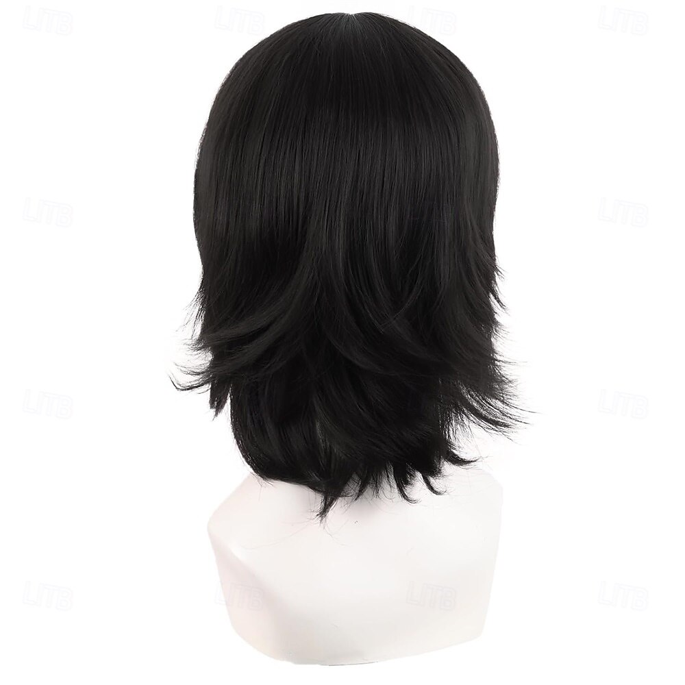 Perruque synthétique courte de 14 pouces/35 cm avec queue de loup et frange latérale pour cosplay de 2025 ? $23.99 –P4