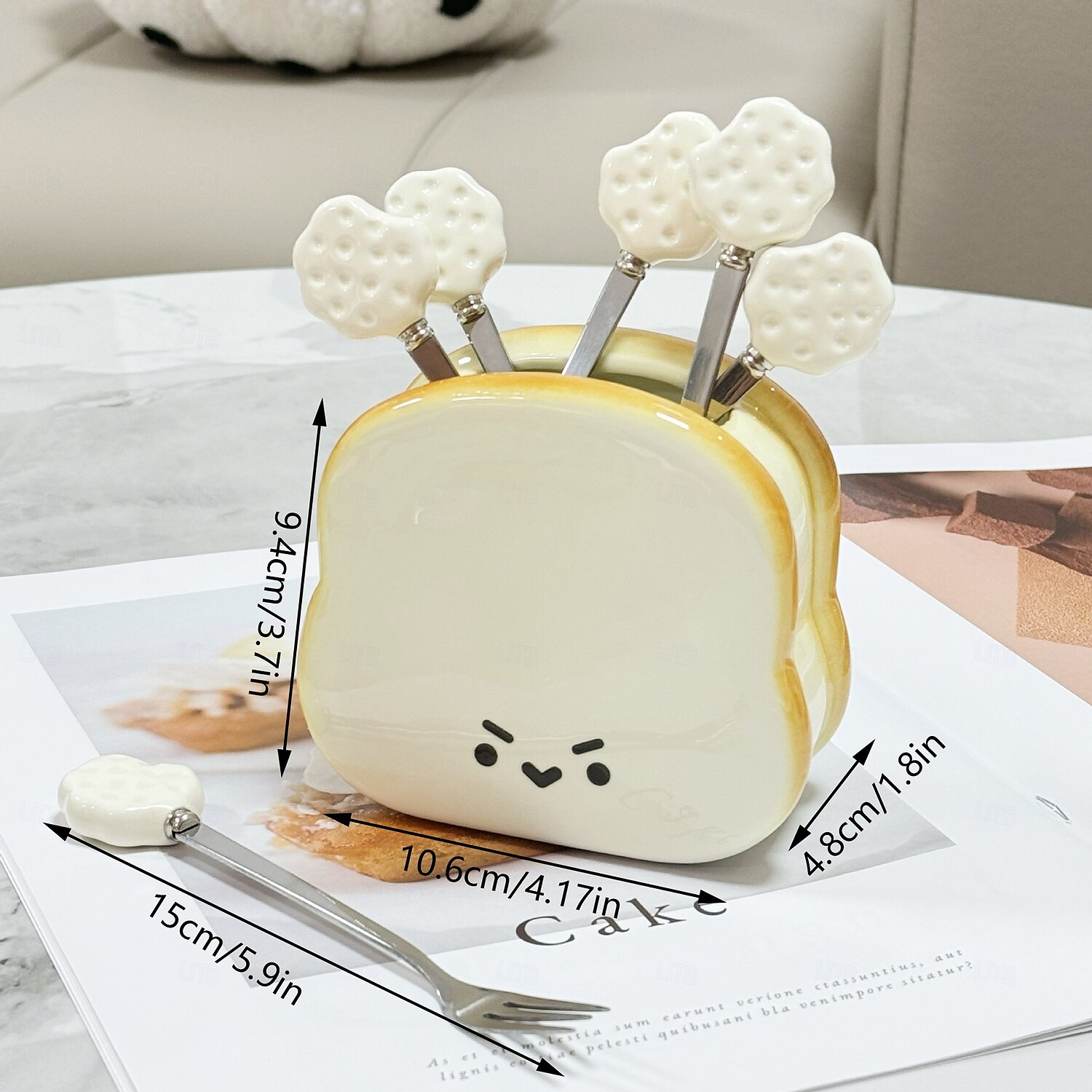 Bread-Shaped Fruit Fork Set with Jar, Cute Afternoon Tea and Café Tableware, Perfect for Fruits and Snacks 2025 - $32.99 –P7