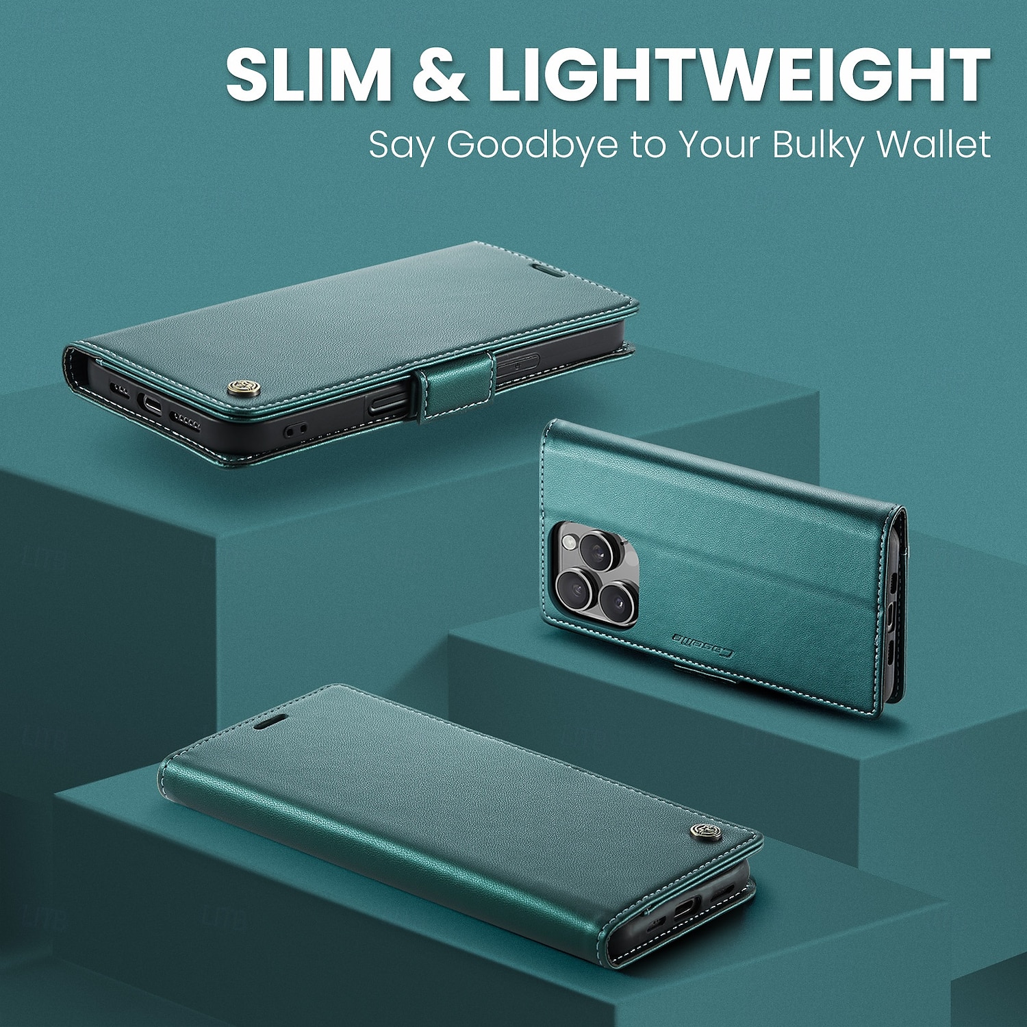 telefon Carcasă Pro Apple AirTag iPhone 16 15 14 Pro Max Plus iPhone 16e Flip Cover Ochrana celého těla Stojánek Slot pro kartu TPU PU kůže 2025 - $12.99 –P6
