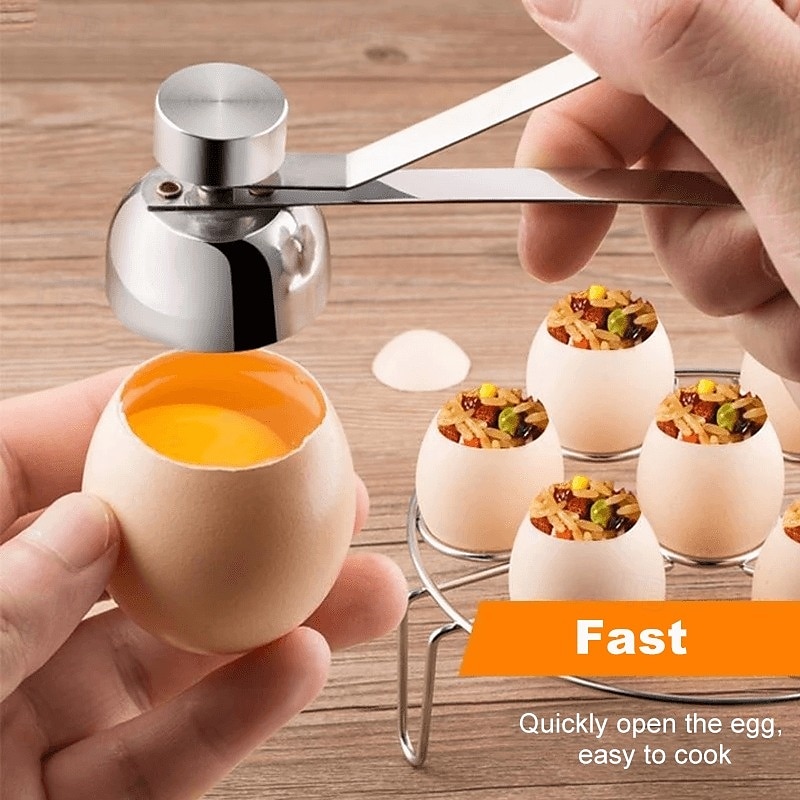 Apriscatole in acciaio inox, utensile in acciaio 304 per aprire le uova alla coque, uova centenarie e uova di riso glutinoso, facile da usare per la cucina di casa del 2025 a $6.99 –P4
