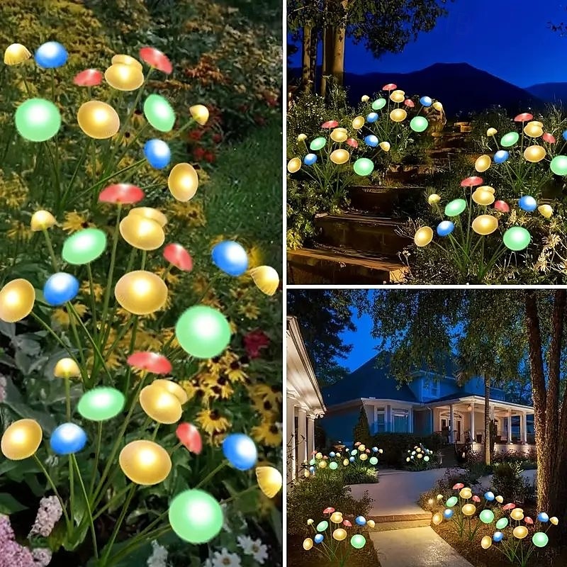 2 kpl aurinkokennolla toimivia sienipuutarhavaloja 6 lediä aurinkokennolla toimivia meduusavaloja ulkokäyttöön vedenpitäviä tulikärpäsen keinuvaloja puutarhan pihapolulle joulujuhlien koristeluun 2026 - $22.99 –P8