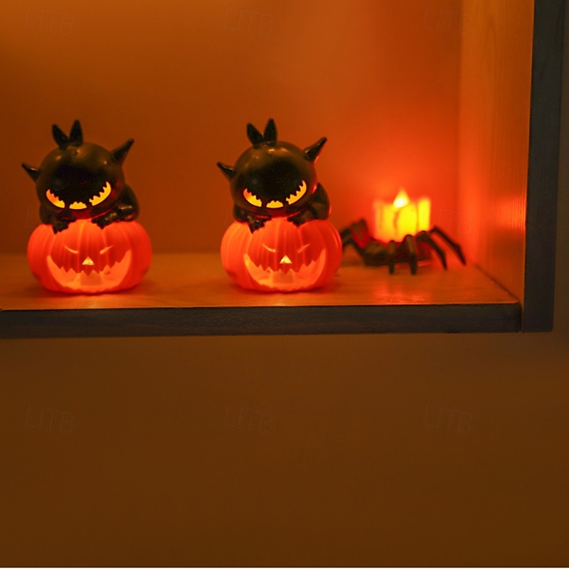 2 stk. halloween gresskarlykt hjemdekorasjon rekvisitter elektronisk stearinlys spøkelsesfestival festartikler bar hjemsøkt husdekorasjoner nattlys svart katt hodeskalle øyeeplelys 2025 - $11.49 –P6