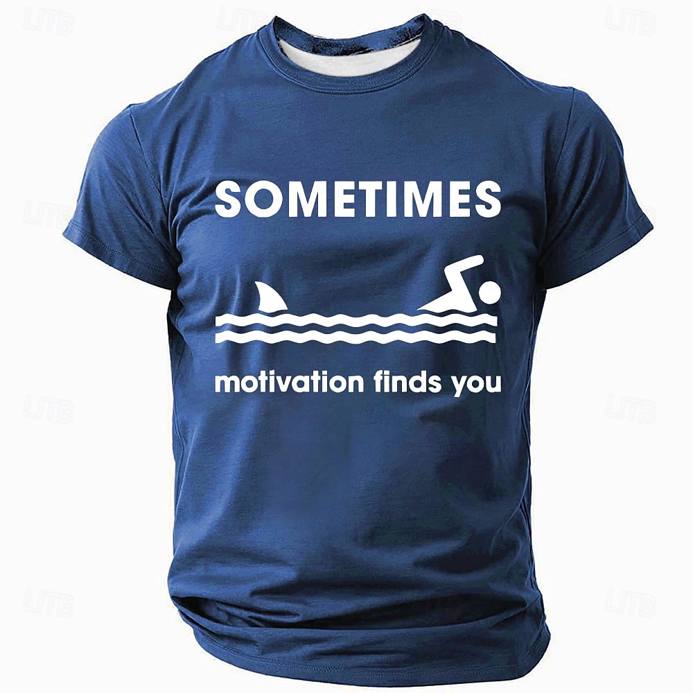 T-shirt homme parfois « motivation vous trouve drôle » à manches courtes, imprimé 3D, col ras du cou, mode, basique, urbain, décontracté, quotidien, noir, rouge, bleu, été, printemps, toutes saisons, de 2025 ? $17.99 –P1