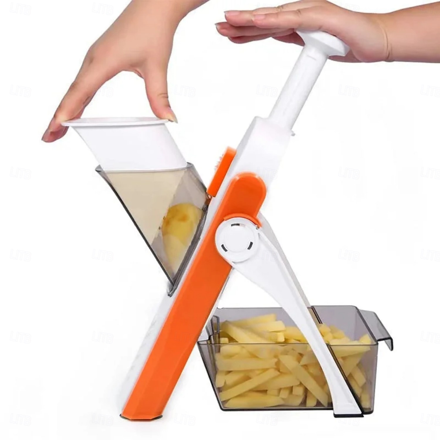 kuchyňský nastavitelný bezpečný sekací artefakt, multifunkční drtič zeleniny, struhadlo, kráječ, chránič rukou, kráječ brambor julienne pro domácí použití 2025 - $21.99 –P9