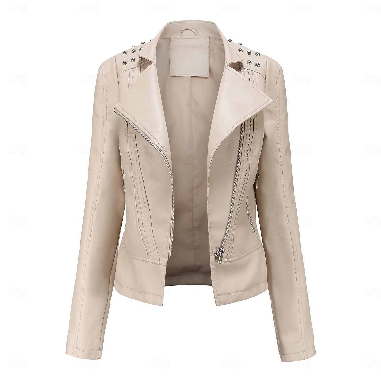 Per donna Giacca in Ecopelle Confortevole Tasca Cerniera completa Moda Stile da Strada Semplice All'aperto Casual Quotidiano Regolare Collo alla coreana Vestibilità regolare Manica Lunga Capispalla del 2025 a $44.99 –P12
