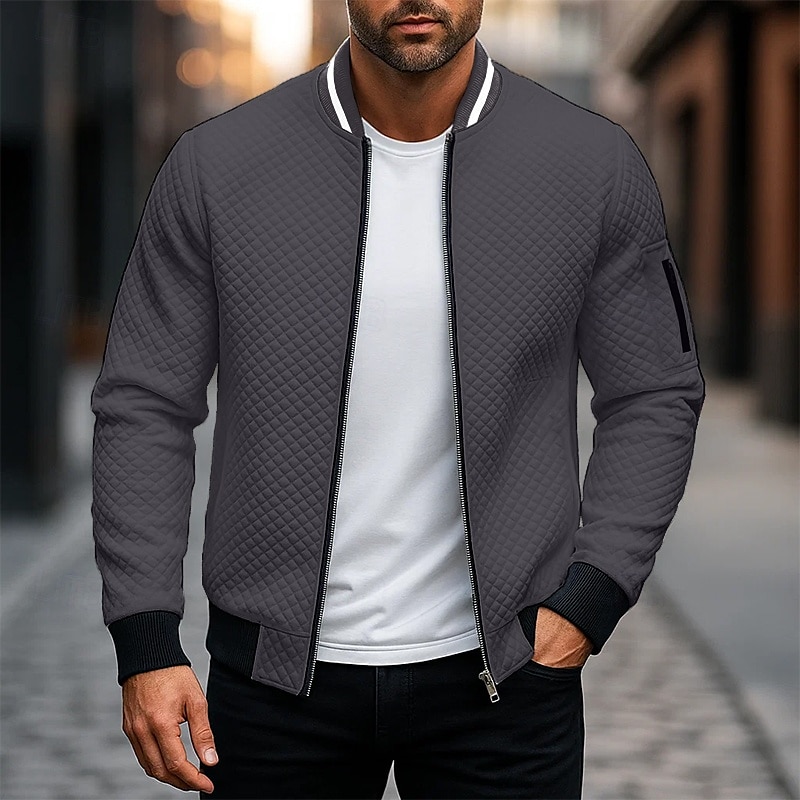 Per uomo Maglia Felpa con zip intera Blu marino Grigio chiaro Con Cappuccio Semplice Testurizzato Casuale Quotidiano Sport & Outdoor Streetwear Cool Abbigliamento Sportivo Primavera & Autunno del 2026 a $18.49 –P6