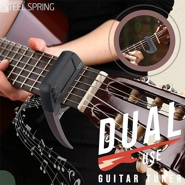 Accordatore per capotasto per chitarra a doppio uso con display LCD, in lega di zinco, 2 in 1, capotasto e accordatore per chitarra acustica elettrica, strumento di regolazione precisa del 2025 a $29.99 –P4