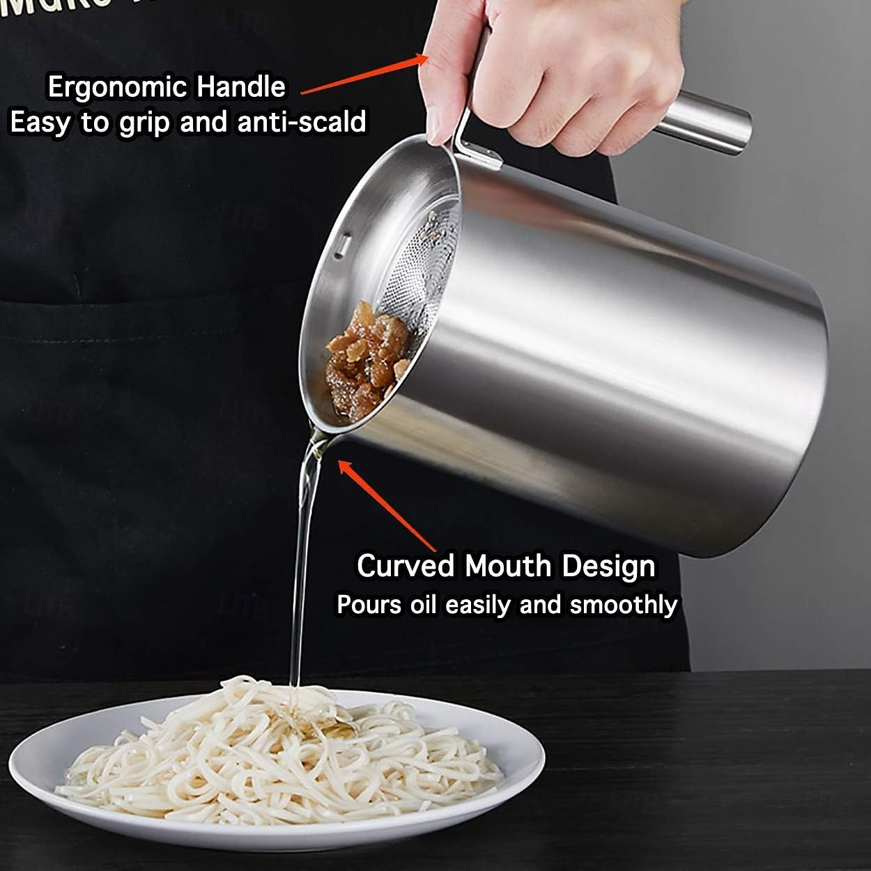 Filtro e contenitore per grasso in acciaio inox da 1,2 l/1,7 l - grande contenitore per la raccolta del grasso con coperchio antipolvere &impugnatura facile da impugnare - per pancetta, cottura in del 2025 a $32.99 –P5