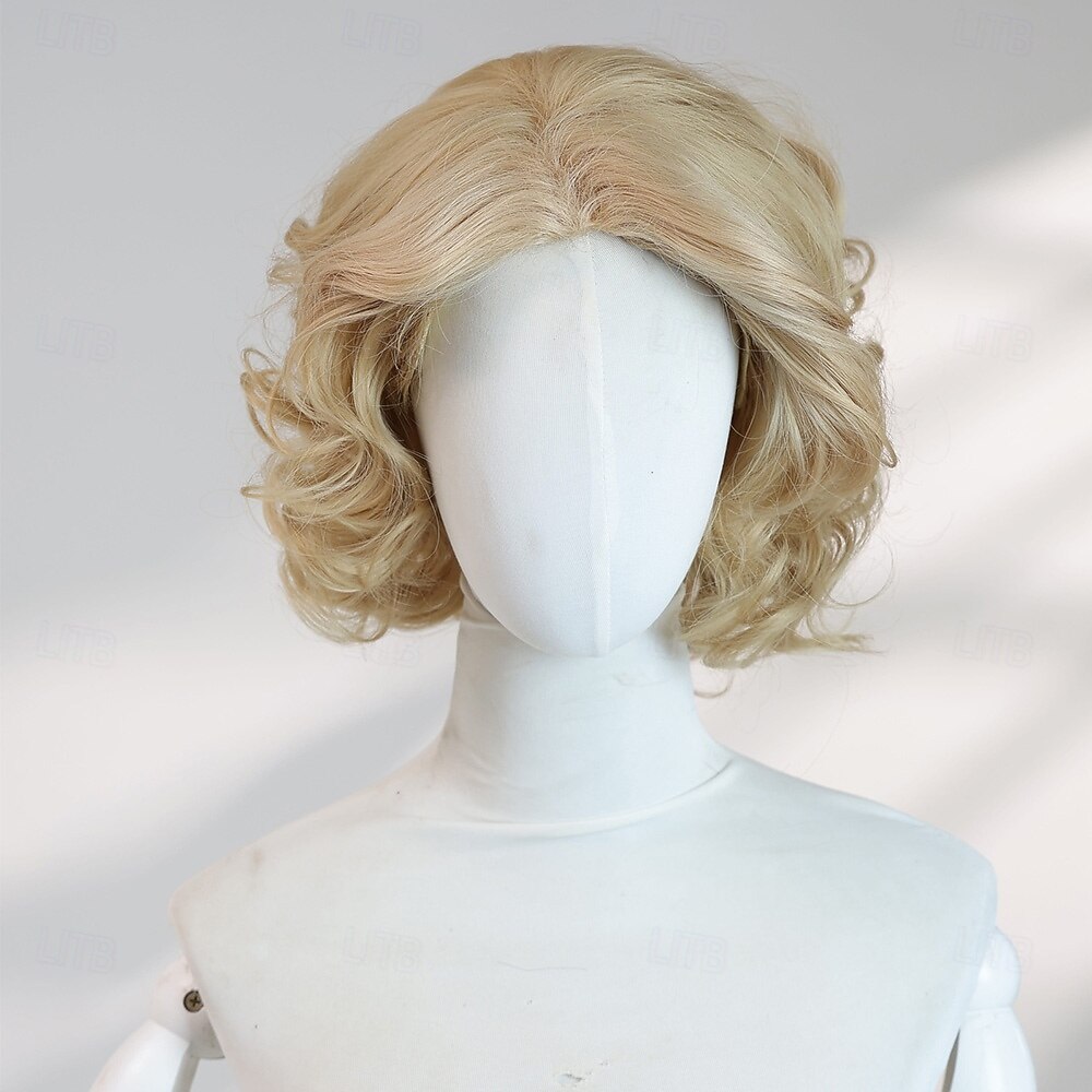 10‑Inch Short Gold Wavy Wig with Middle Part – No Bangs, Synthetic Halloween Hairpiece for Cosplay, Parties & Photo Shoots 2026 - $28.99 –P2