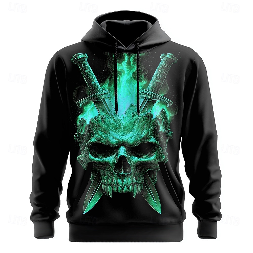 Halloween Bărbați Cranii #D Hanorace Hanorca Hanorac cu Glugă Hanorac cu glugă Stil Nautic Punk Tipărire 3D Club Haine de strada Albastru piscină Mov Cordon Grafică Toamnă Iarnă Designer 2025 - $26.99 –P6