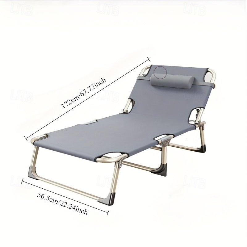 Multi-Functional Stainless Steel 1pc Portable Folding Cot - Leisure Lounge Bed with Oxford Fabric - No-Assembly Nap Bed for Office And Home Use 2025 - $130.99 –P2
