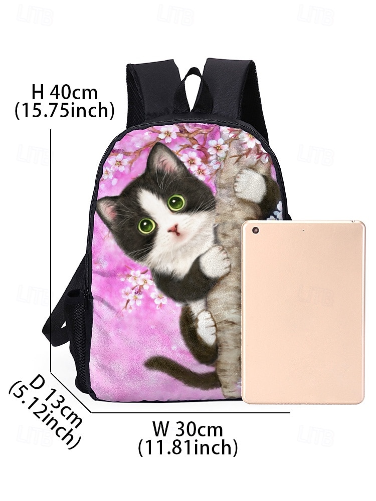 3-delige kinderrugzakset met kattenmotief van Kayomi Harai – schattige schooltas met lunchtas en etui, geïsoleerd vak en grote inhoud voor meisjes op de basisschool, op reis of voor een picknick 2026 - $34.99 –P8