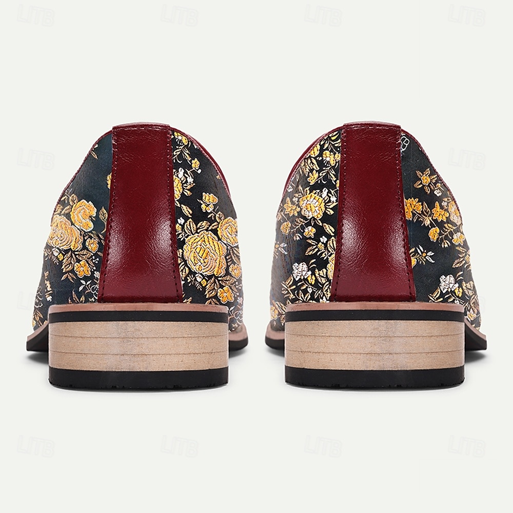 Herrloafers i jacquard med blommönster och tofsar för bröllop, bankett och formella evenemang 2025 - $42.99 –P5