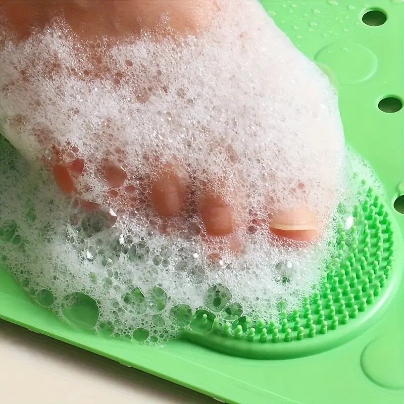 Tappetino da bagno antiscivolo con fori di drenaggio, comodo tappeto da doccia massaggiante, design rettangolare tinta unita per la casa &uso alberghiero del 2025 a $6.99 –P11