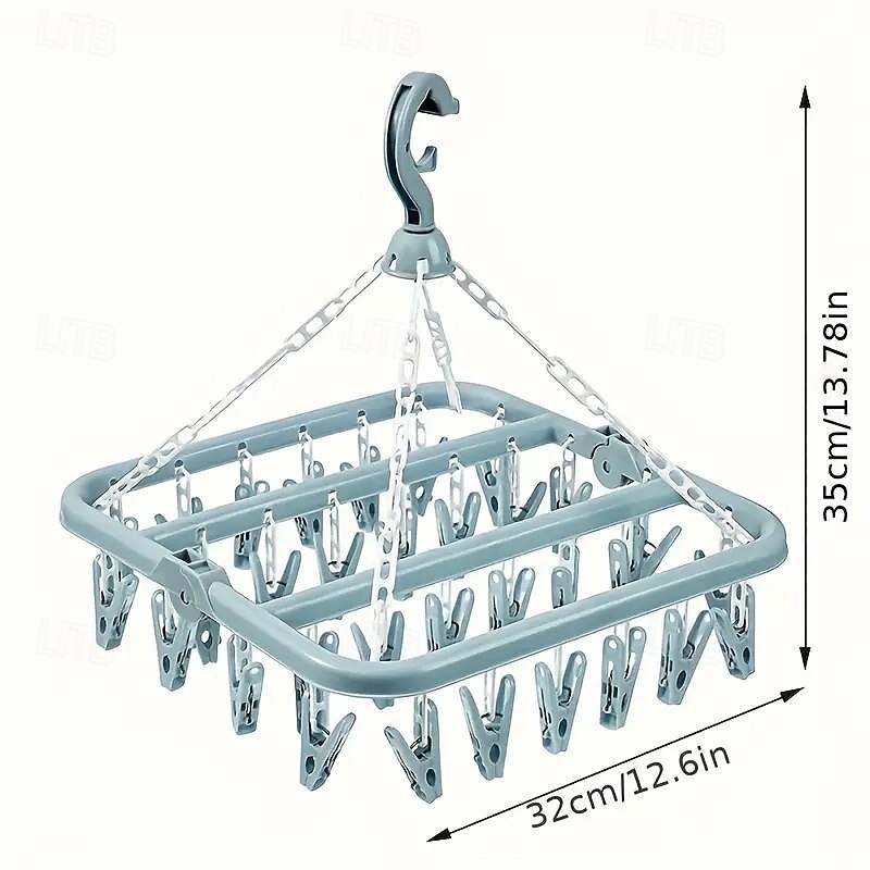 Appendiabiti girevole in plastica con 32 clip, stendibiancheria pieghevole salvaspazio per calzini e biancheria intima. &piccoli oggetti, accessori per lavanderia per camera da letto, bagno, armadio del 2025 a $19.99 –P6