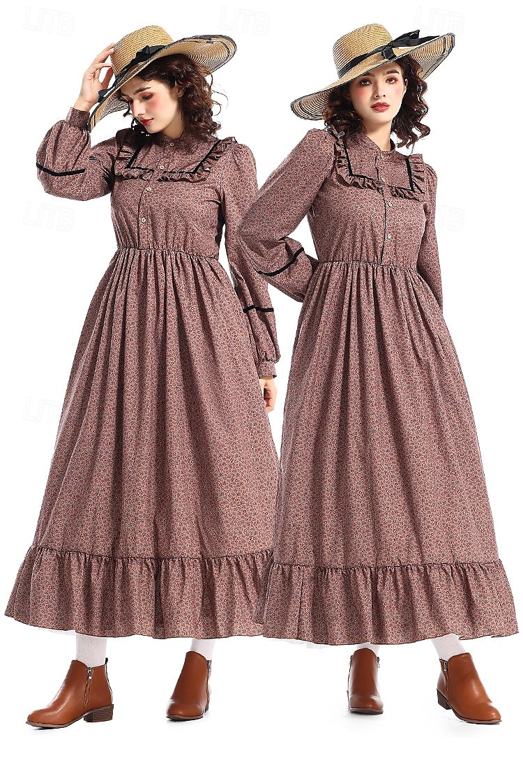 19e eeuw jaren 1800 Wilde Westen Cosplay kostuum Prairiejurk Pionier Dames Halloween Carnaval Wereldboekendag Schoolfeest aankleden Historische heropvoering Volwassenen Kleding Schort 2025 - $51.99 –P5