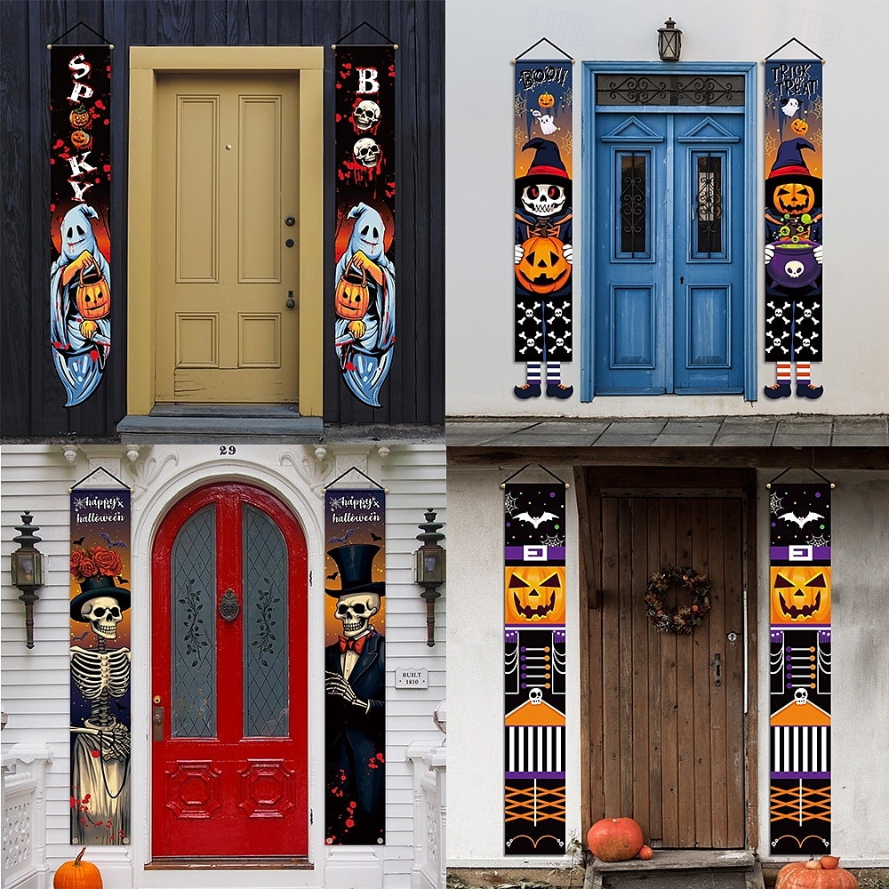 Σημαία με βεντάλια για το Halloween, εξωτερική σημαία για εξωτερικούς χώρους, φράχτης αυλής για το Halloween, κρεμαστός τρομακτικός φράχτης κολοκύθας, σημαία, διακόσμηση τραπεζιού, φθινοπωρινή διακόσμηση δωματίου, αισθητική, διακόσμηση πάρτι γενεθλίων για 2025 - $10.49 –P1