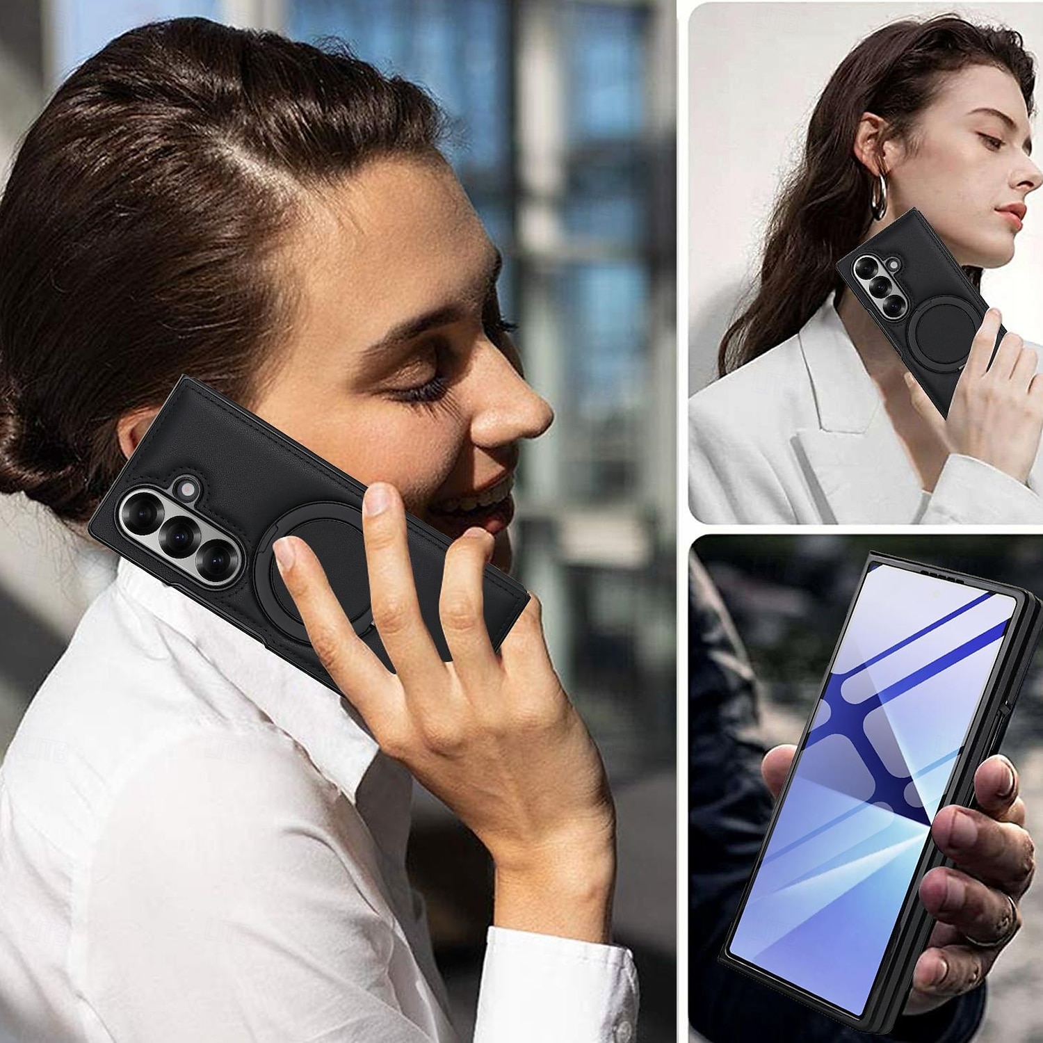 puhelin Etui Käyttötarkoitus Samsung Galaxy Z-taitto 7 Z Taita 6 Z Fold 5 Z Fold 4 Z Fold 3 Lompakkokorttikotelo Tukee langatonta latausta Tukijalka Iskunkestävä Retro TPU PU-nahka 2025 - $28.99 –P3
