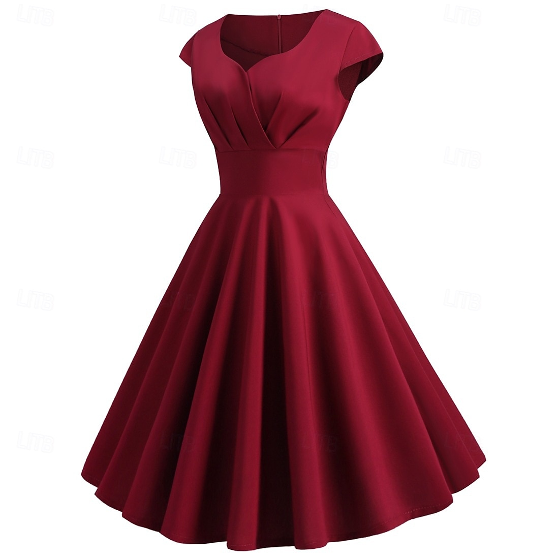 Rétro Vintage Années 1950 Rockabilly Midi Robe Robe trapèze Robe Évasée Ajusté & Évasé Col en V Femmes Halloween Carnaval Saint-Valentin Occasionnel Retour à la maison Soirée à thème rétro Adulte Robe de 2025 ? $25.99 –P2