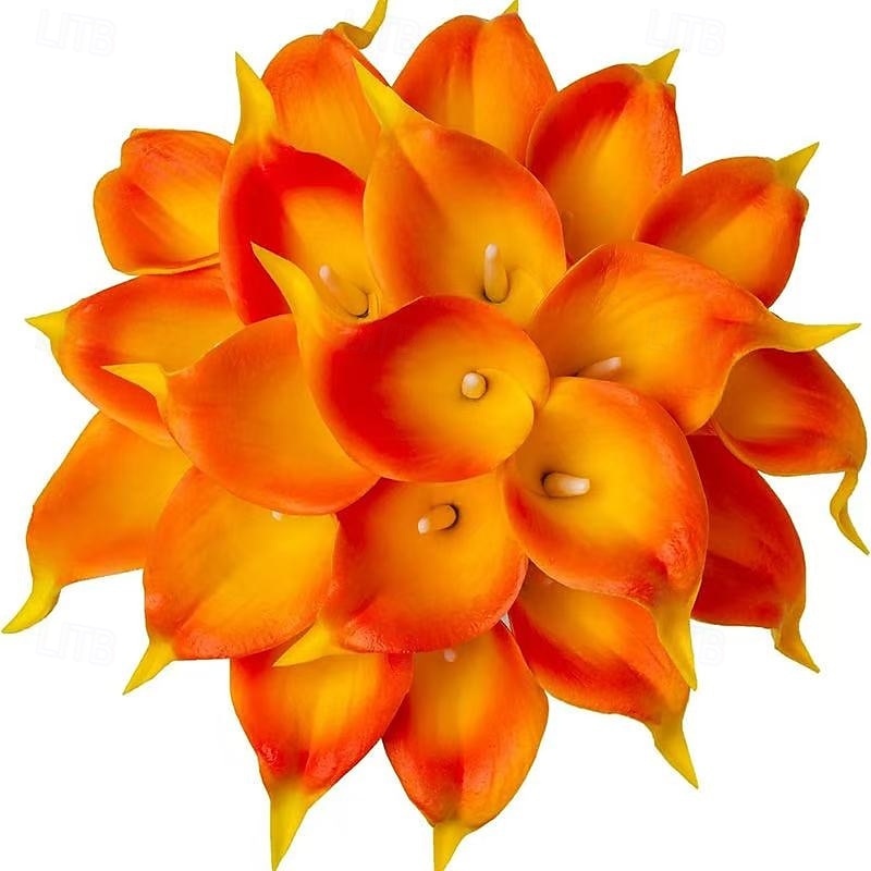 20 svazků umělých stonků lilií, kala a lotosových květů v 18 barvách, realistické umělé květiny na Valentýna, Den matek, svatební kytice, fotografické rekvizity, venkovní a vnitřní dekorace 2026 - $23.99 –P10