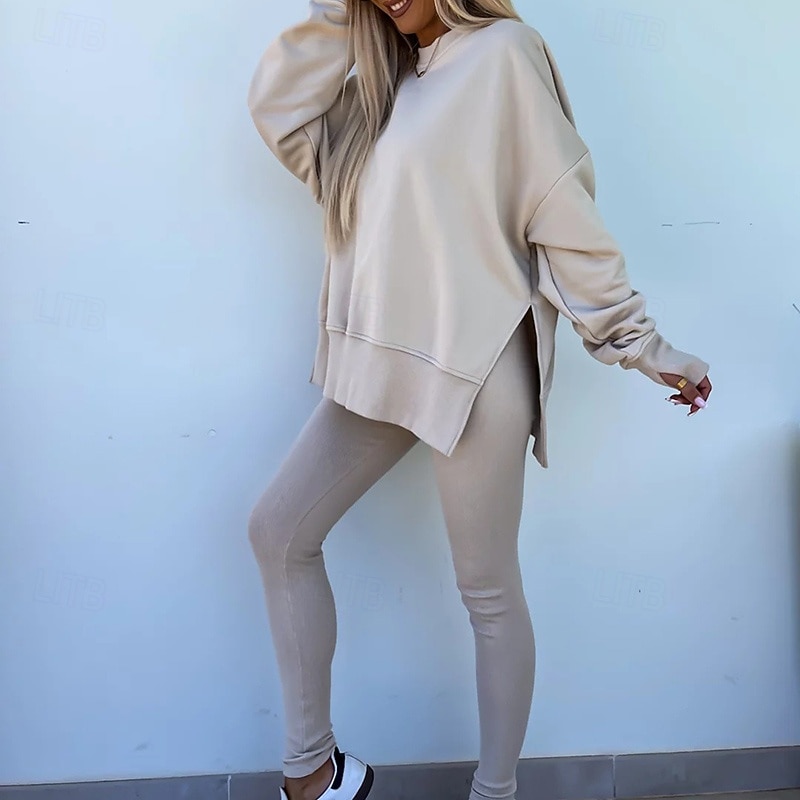 Dámské Tepláková souprava Mikina s kapucí Legíny na běhání Rozparek Jednobarevné Celotělové oblečení Jaro Podzim Černá Růžová Tělocvična Výcivk Běh Vysoký pas Větruvzdorné Lehká váha Odvod vlhkosti 2026 - $34.99 –P9