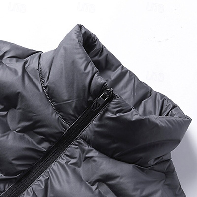 Men's Hiking Vest Winter Vest Puffer Vest Sleeveless Vest Outdoor Thermal Warm Winter Zipper Polyester Black Khaki Dark Blue Hunting Fishing Climbing 2025 - $42.99 –P7
