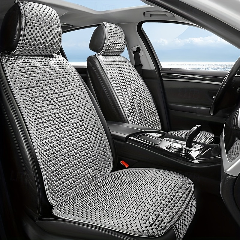 2025年 シンプルで多用途なデザインとクールな素材を使用したフロントシングルシート用の必須サマーシートクッション1セット。快適で通気性があり、取り付けが簡単です。  コレクション – $25.99 –P2