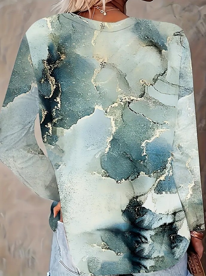 Pâques Femmes T-shirt Graphique Nuage Abstrait ancien Élégant Classique manche longue Col ras du cou Col rond Hauts Réguliers Quotidien Imprimé Noir Vert Été Printemps Automne de 2025 ? $22.99 –P4