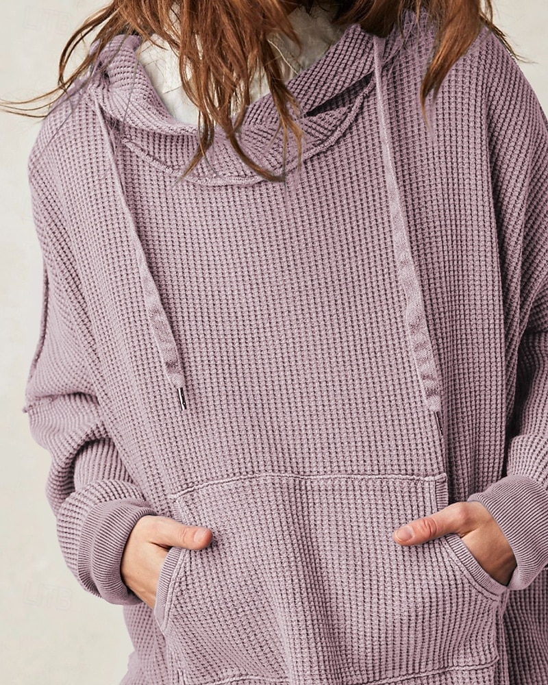 Per donna Felpa con cappuccio Semplice Moderno Casual Manica Lunga Con Cappuccio Top Regolari Ferie Uscire Tasca Nero Blu Viola Marrone Beige Autunno del 2025 a $26.99 –P8