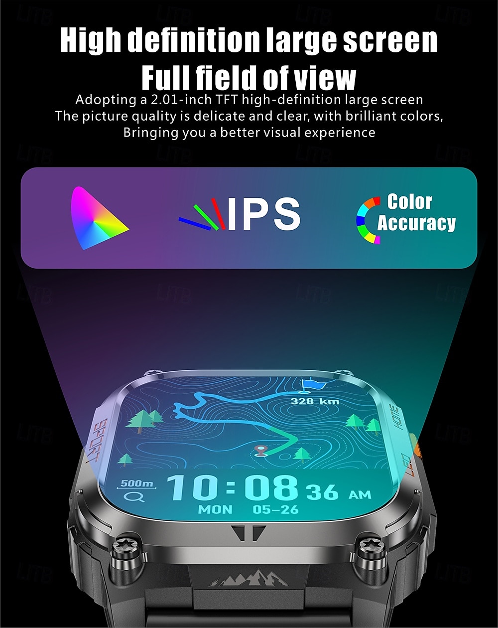 новые смарт-часы с GPS-треком для мужчин, водонепроницаемые, IP68, 2,01 IPS, всегда отображают компас, частоту сердечных сокращений, аккумулятор 630 мАч, Bluetooth, женские смарт-часы 2025 - $48.99 –P3