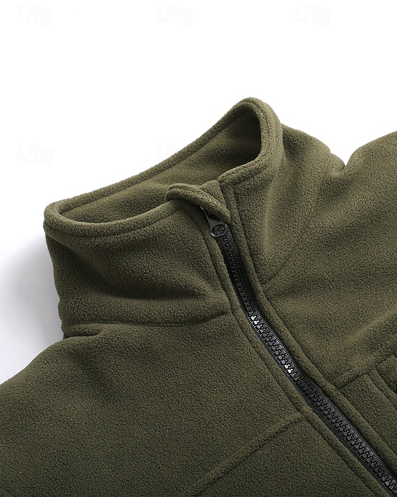 Herr Fleece-jacka Utomhus Termisk Varm Vandringskläder Vandringskläder Vinter Höst Överdelar Camping / vandring / grottforskning Löpning Svart Armégrön Grå 2025 - $27.99 –P6