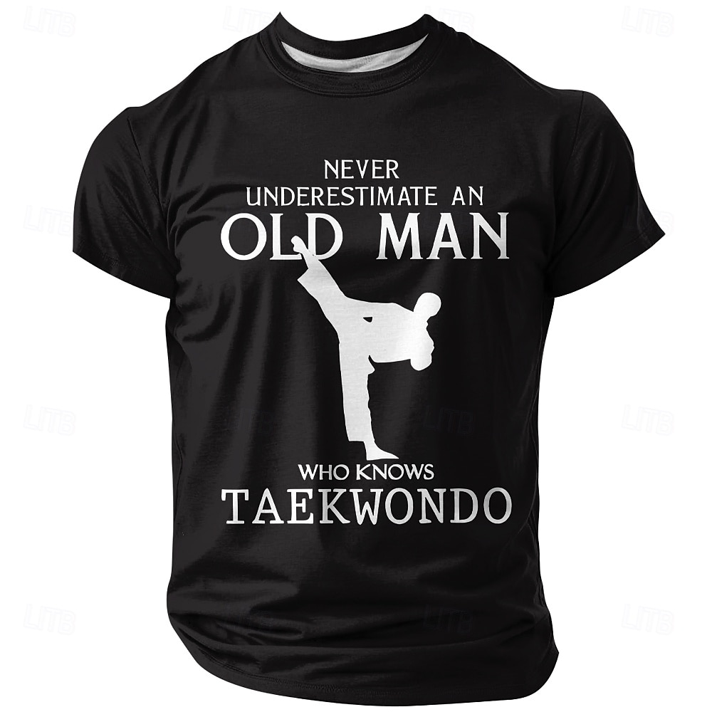 T-Shirt Grafica Taekwondo da Uomo - Non Sottovalutare un Anziano che Conosce il Taekwondo Maglietta a Maniche Corte del 2026 a $19.49 –P4