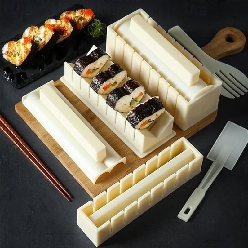 sushi forma háromrészes rizstekercs készítő konyhai eszköz hínár sushi rizsgolyók és kimbap készítéséhez, könnyen használható otthoni főzéshez 2025 - $17.99 –P8