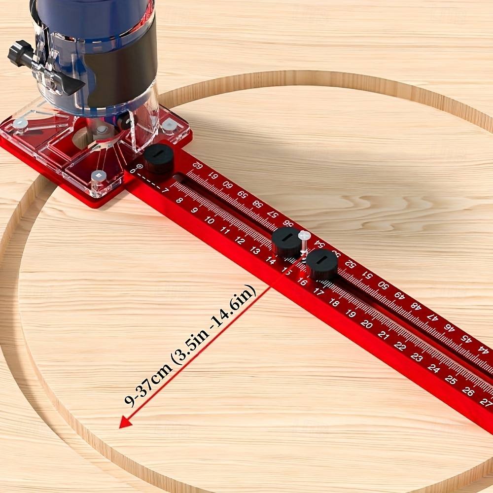 Fraiseuse à bois multifonctionnelle 3 en 1 avec pince en aluminium - outil de coupe et de fraisage circulaire de précision avec support de rainure réglable, base rouge et rail en acrylique transparent de 2025 ? $63.99 –P8