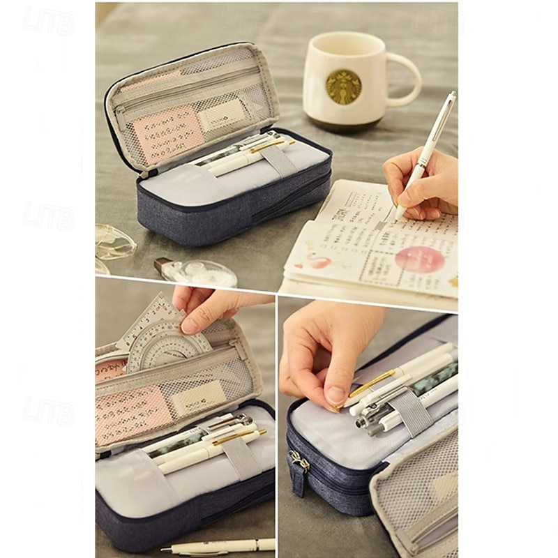 Astuccio portapenne, astuccio portapenne a due strati, pieghevole, in tessuto, porta telefono, custodia portaoggetti per cancelleria, ufficio e scuola. del 2025 a $12.99 –P9