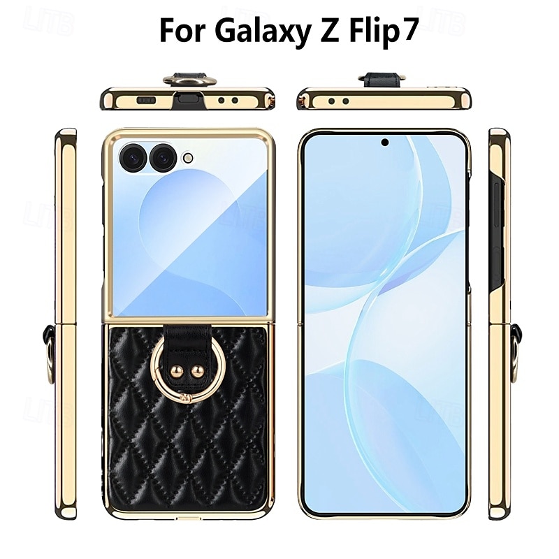telefon Carcasă Pro Samsung Galaxy Z Flip 7 Z Flip 6 Z Flip 5 Z Flip 4 Z Flip 3 Zadní kryt Prstencová spona Nárazuvzdorné Retro TPU PU kůže 2025 - $33.99 –P1