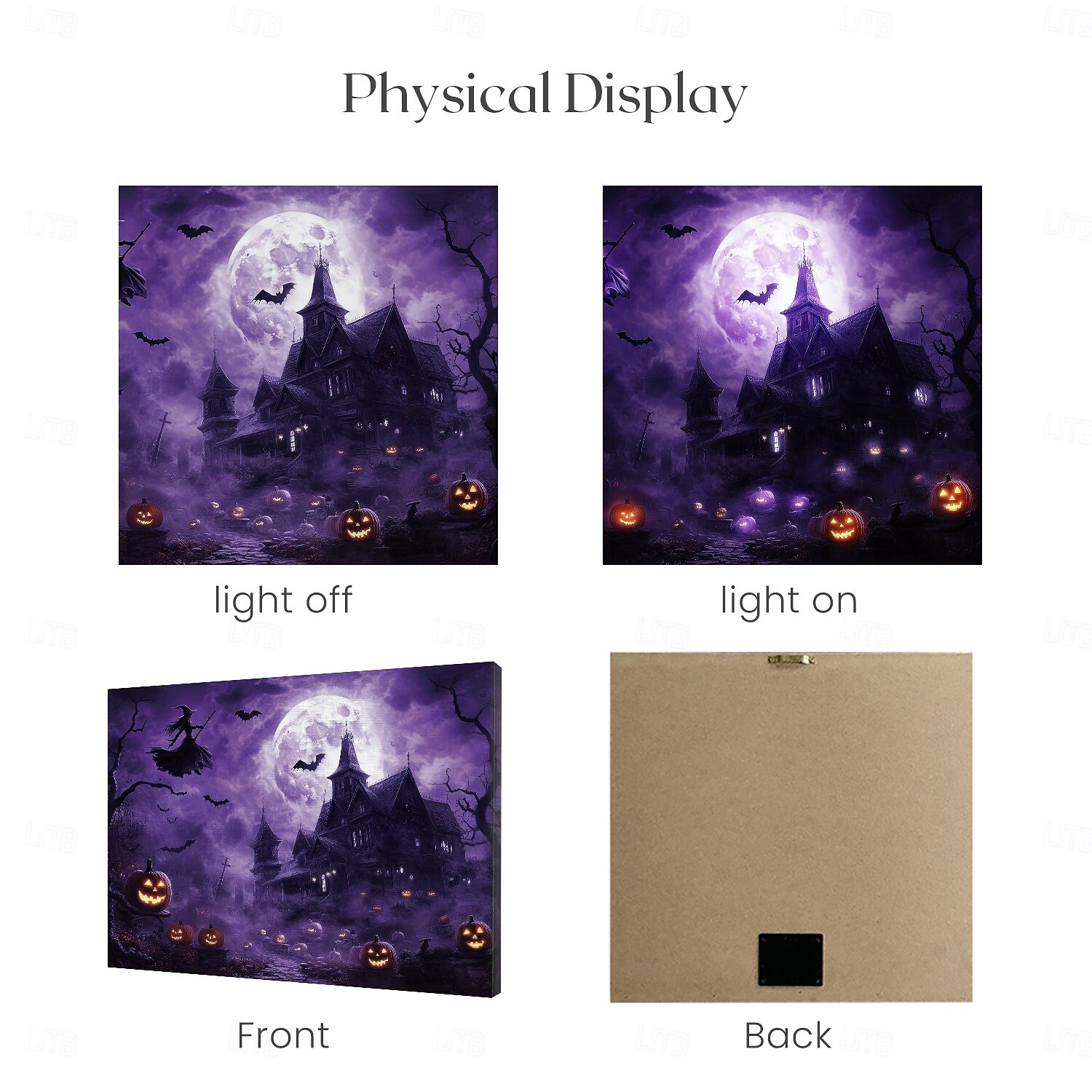 Halloweenské LED plátno na zeď, LED osvětlená nástěnná dekorace, 2aa baterie, osvětlené plátno, led světlo, kuchyň, ložnice nebo domácí dekorace, vodopád 2025 - $35.99 –P7