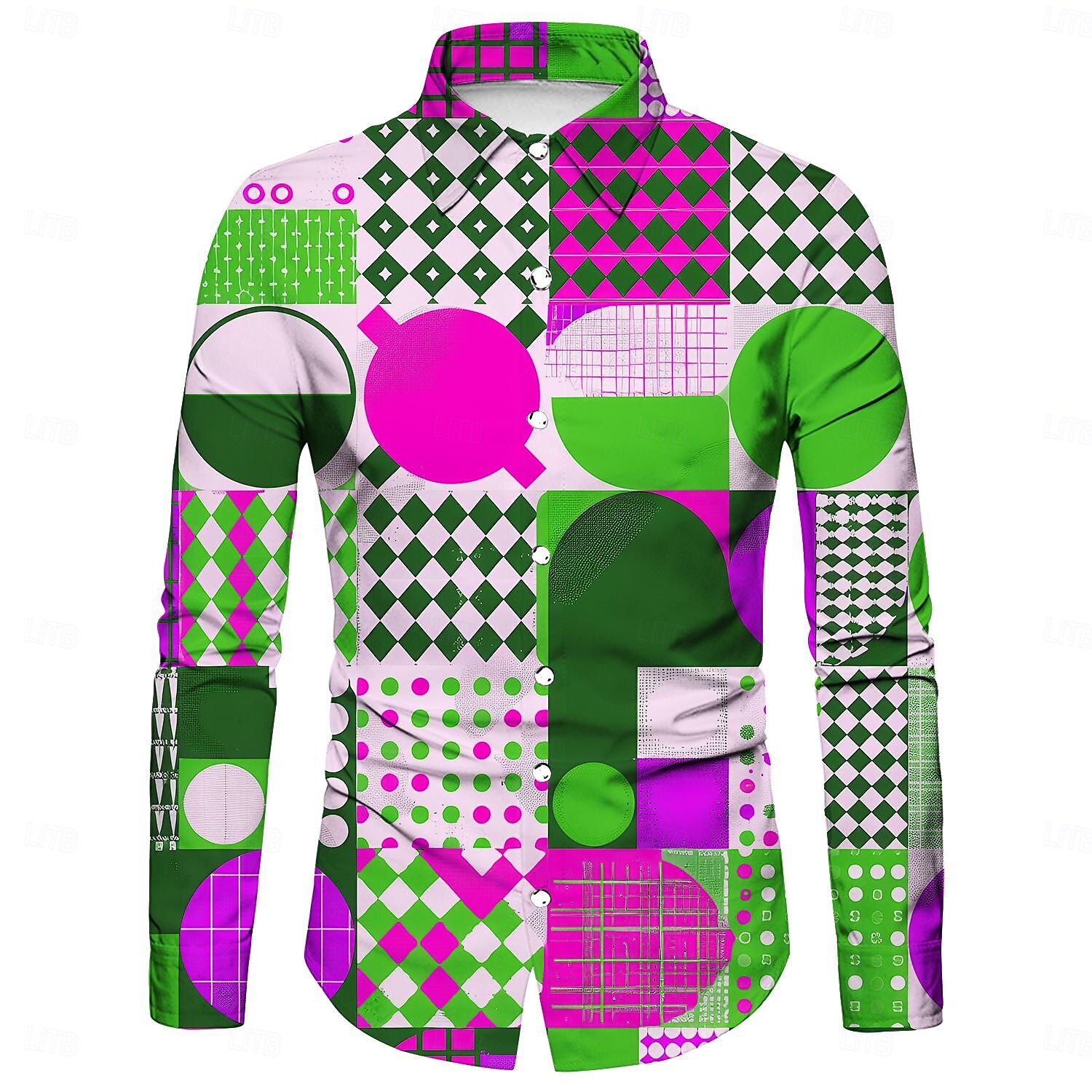 Retro Antiguo Años 70 Camisas Disco Geométrico Psicodélico Hombre Víspera de Todos los Santos Carnaval Festival de Música Desfile del orgullo Fiesta temática retro Adulto Camisas 2025 - $23.99 –P5